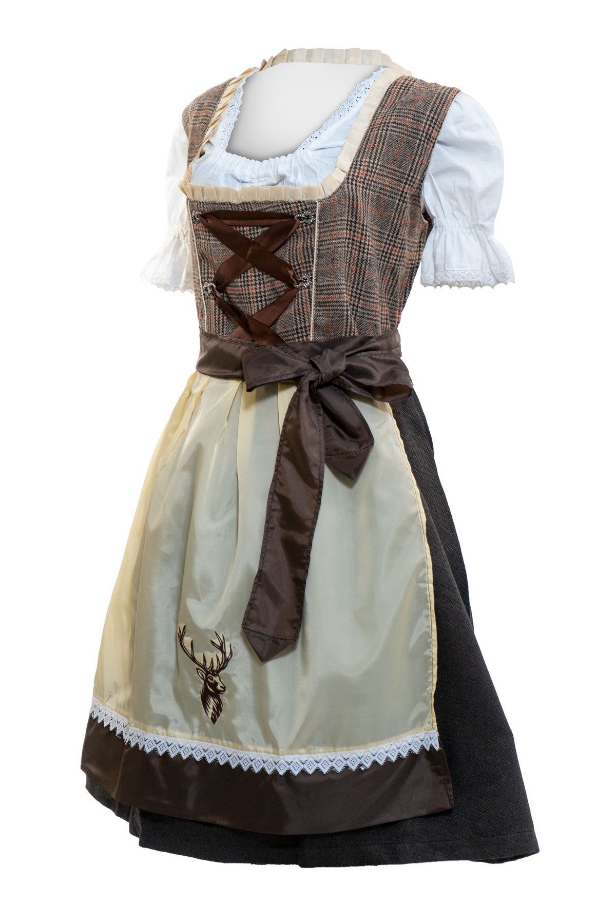 Traditional Checkered White Grey Dirndl