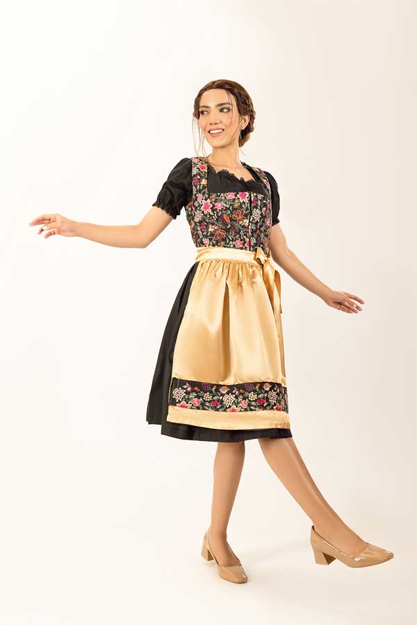 Spring Leonie Floral Golden Dirndl Dress
