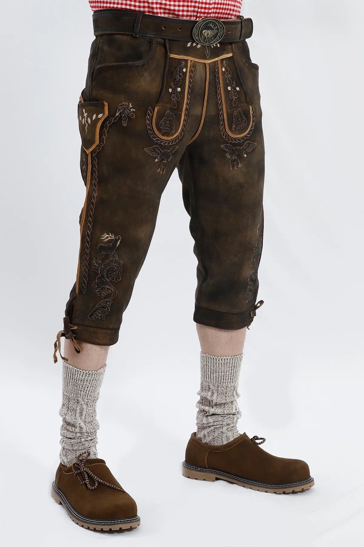 Authentic German Bundhosen For Men in Dark Chocolaty Brown