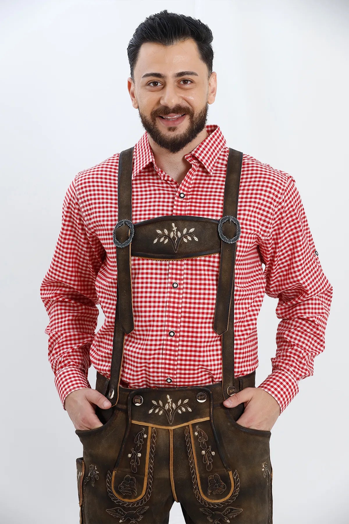 Authentic German Bundhosen For Men in Dark Chocolaty Brown