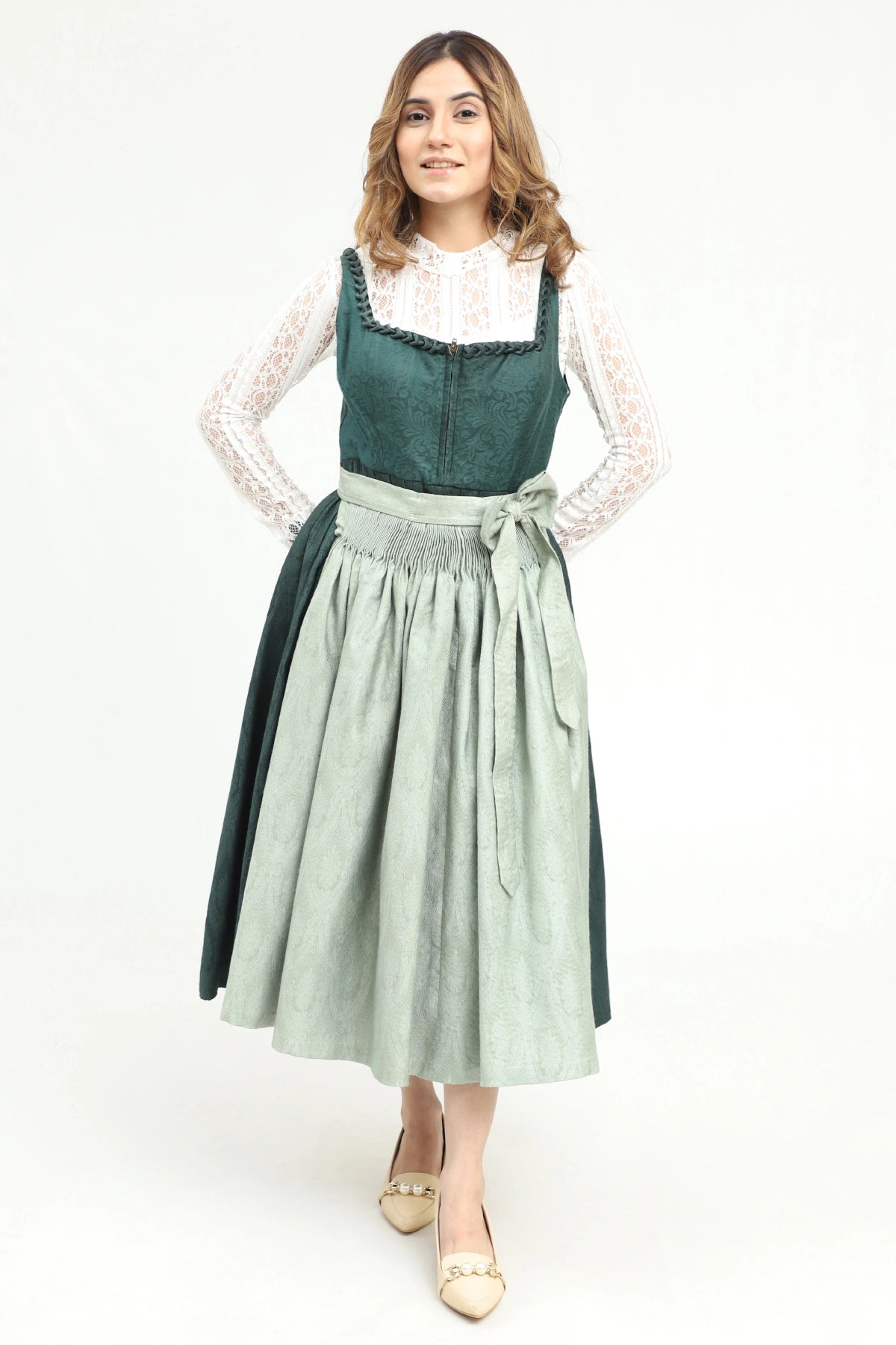 Authentic Dirndl for Oktoberfest in Green Color