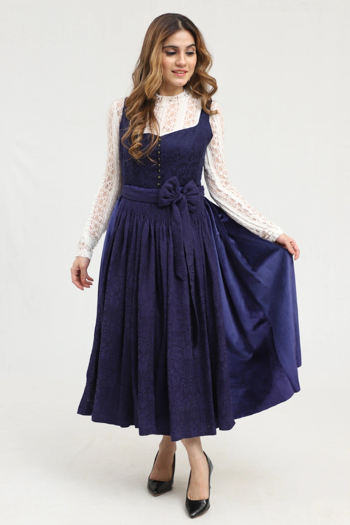 Charming Blue Traditional Dirndl Bavarian Style