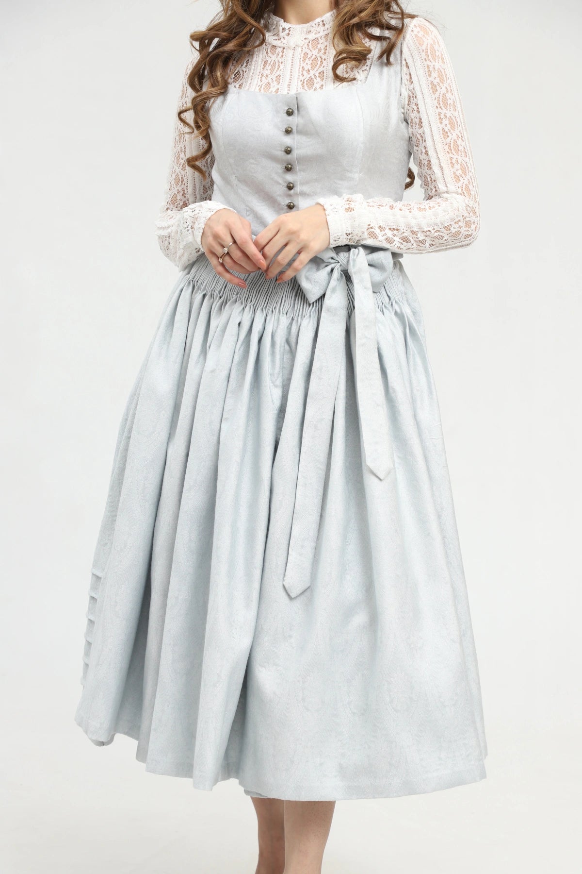 Timeless Bavarian Dirndl Attire in Light Blue