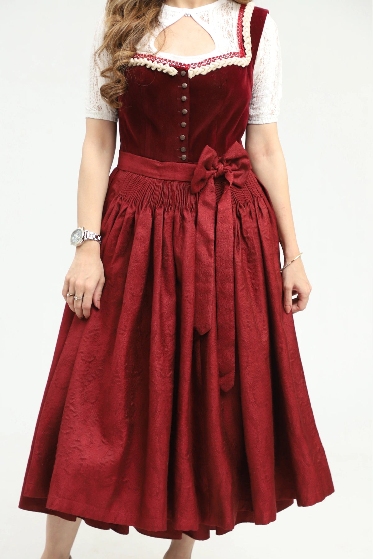 Rich Maroon Dirndl Stunning German Traditional Dress