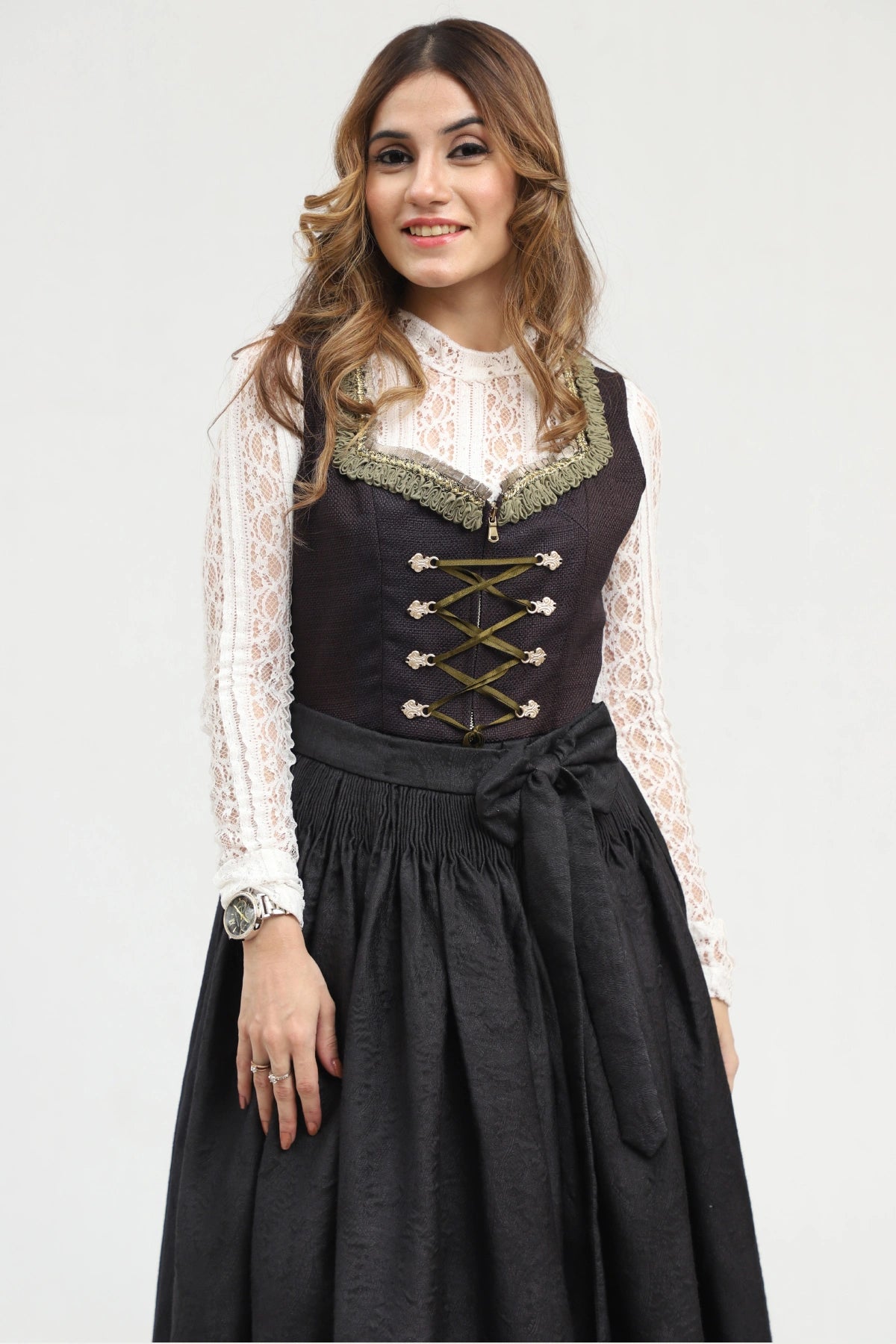 Radiant Black Standout Bavarian Dirndl