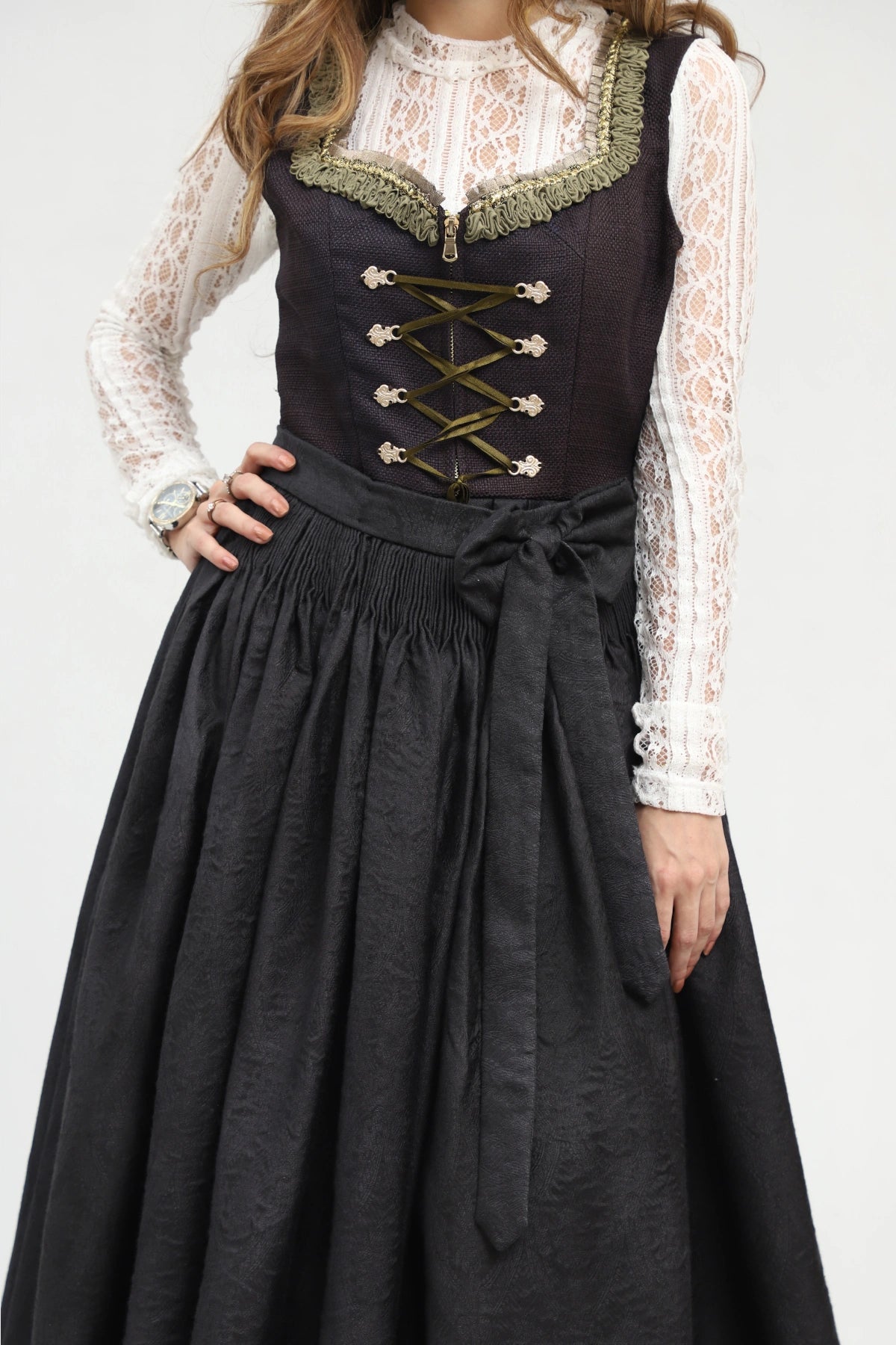 Radiant Black Standout Bavarian Dirndl