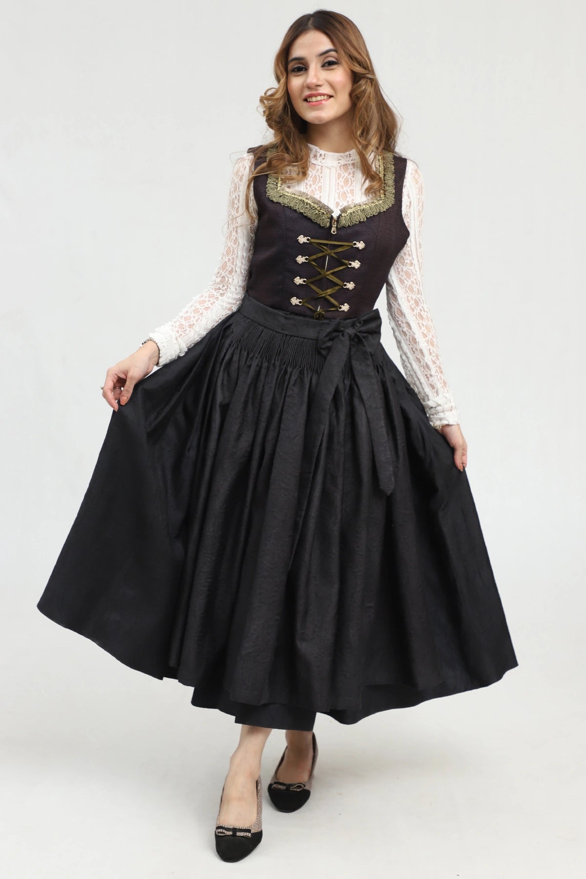 Radiant Black Standout Bavarian Dirndl