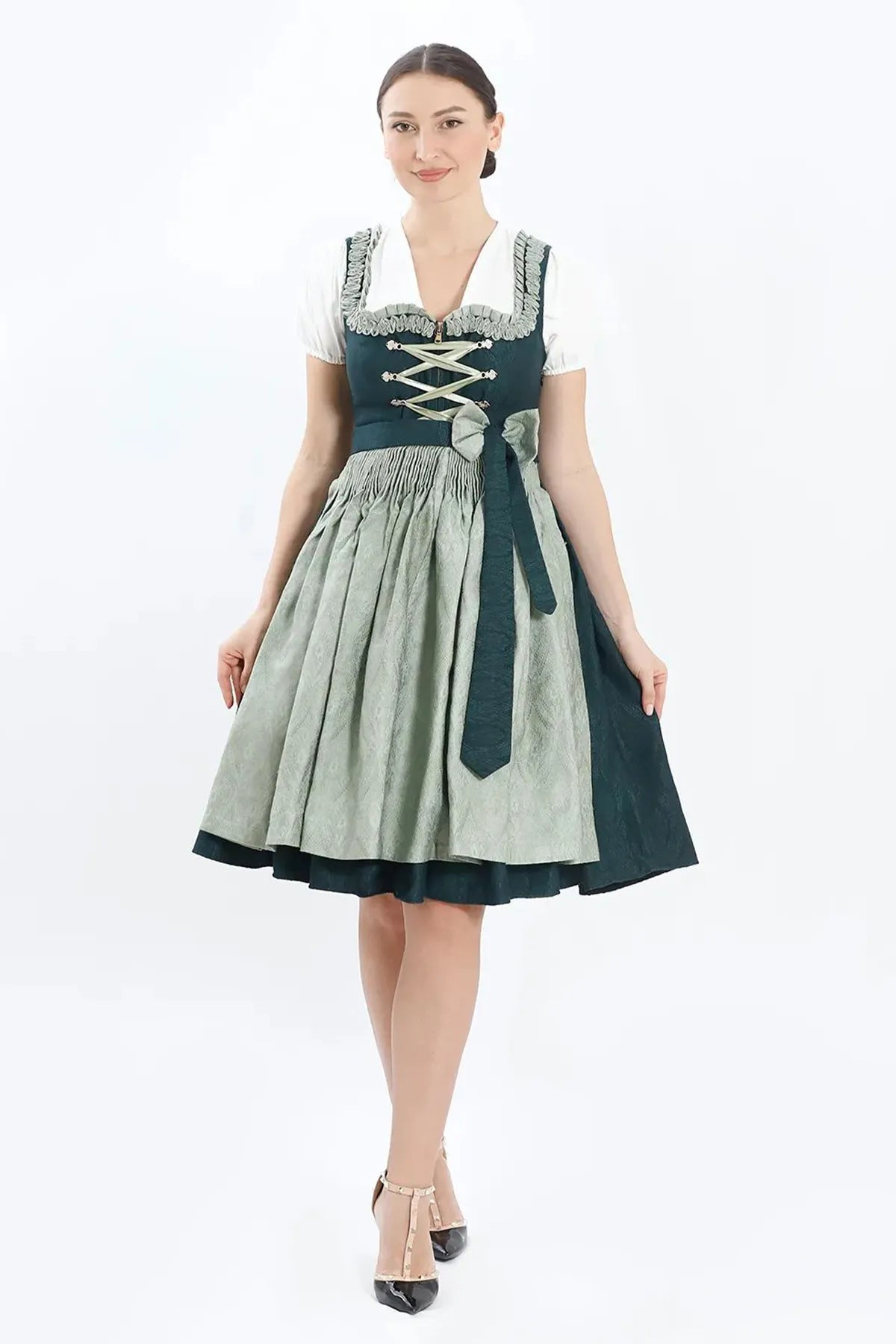 Traditional Green Dirndl for Oktoberfest