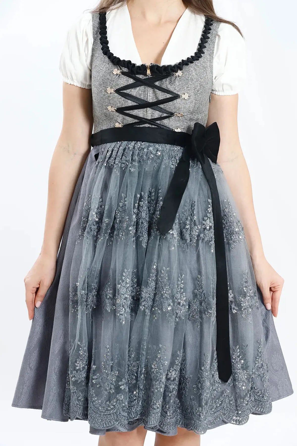 Classic Gray Dirndl - Authentic Otkoberfest Dress