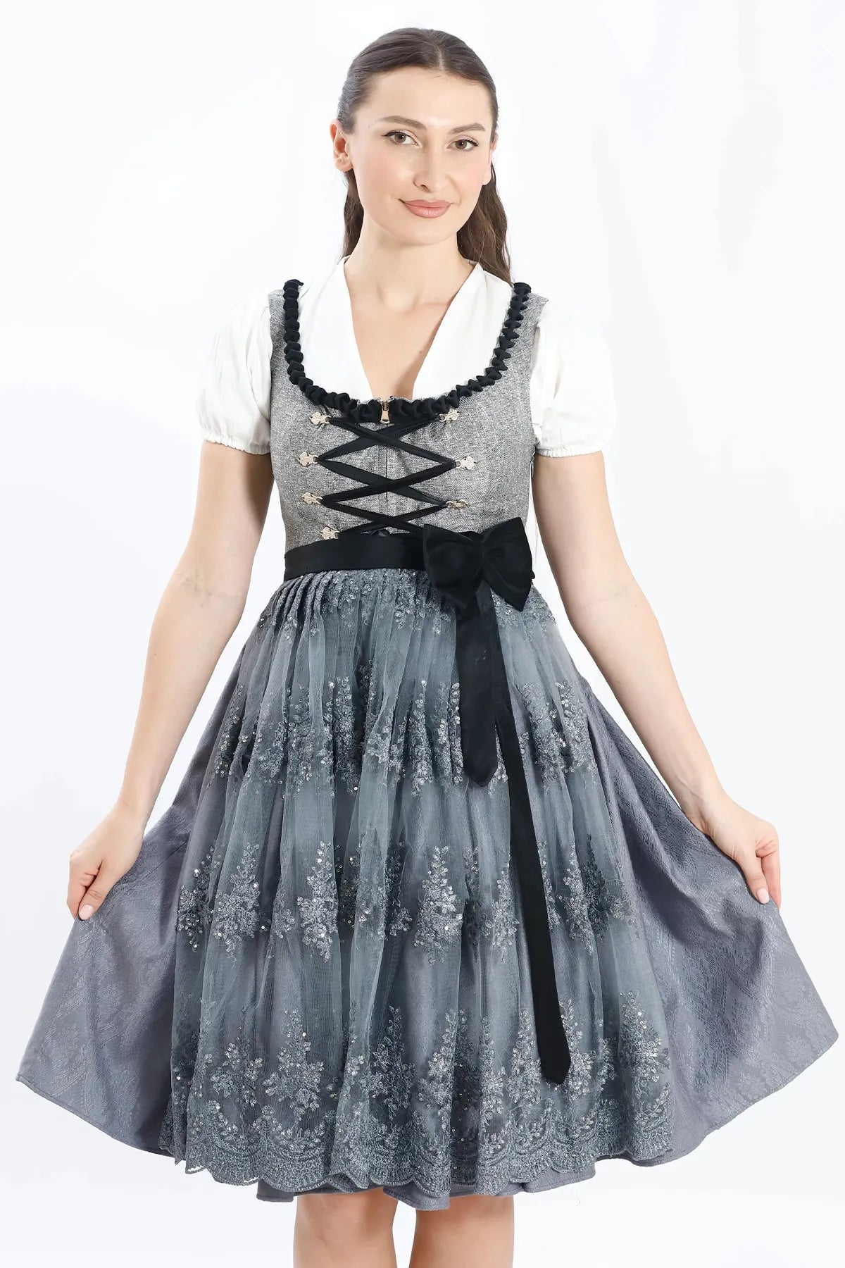 Classic Gray Dirndl - Authentic Otkoberfest Dress