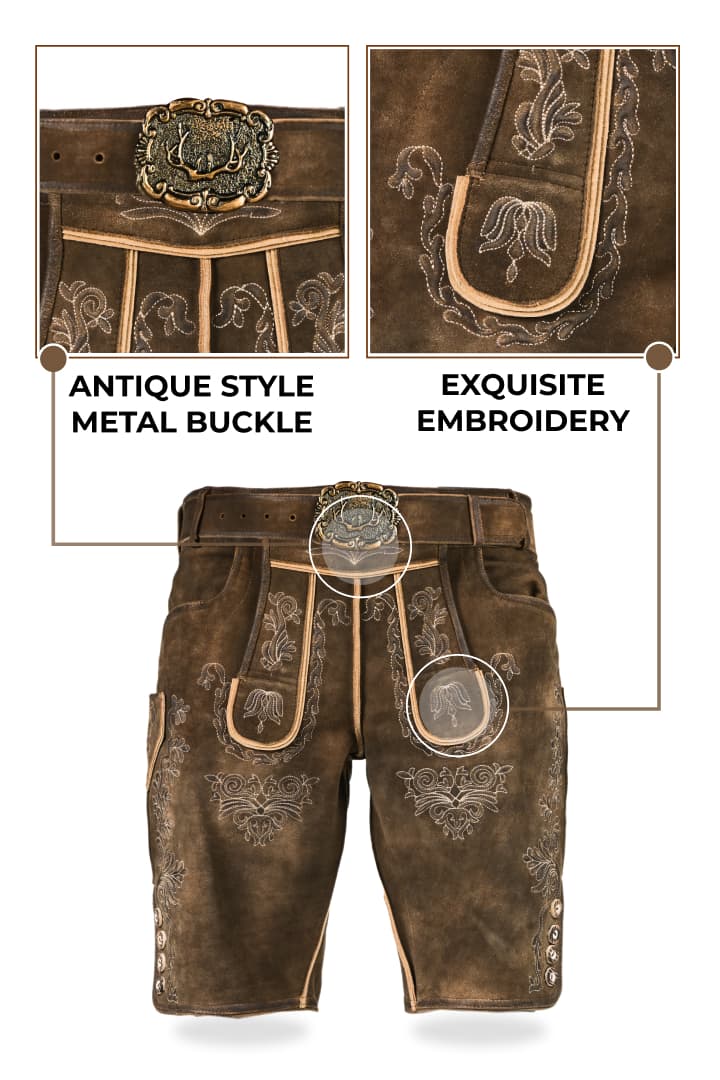 Traditional German Leather Embroidered Elegance