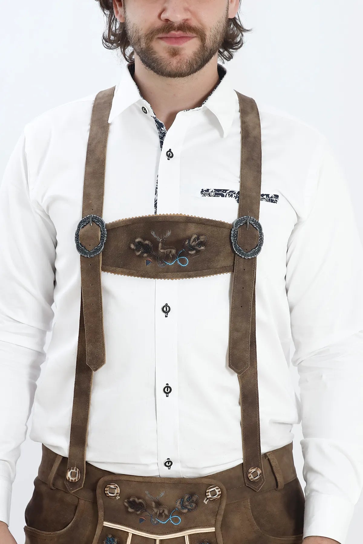 Smoke Brown Lederhosen Mens Attire