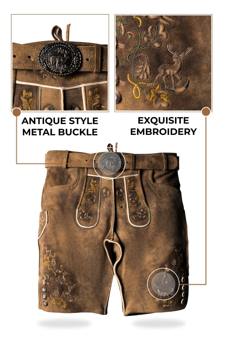 Vintage Attire German Mens Fashion Lederhosen Oktoberfest Outfit Sets