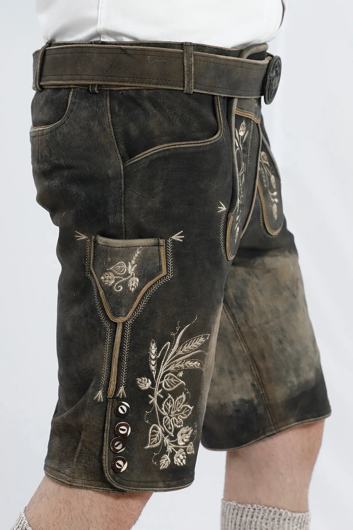 Lederhosen Men with Closeup Details