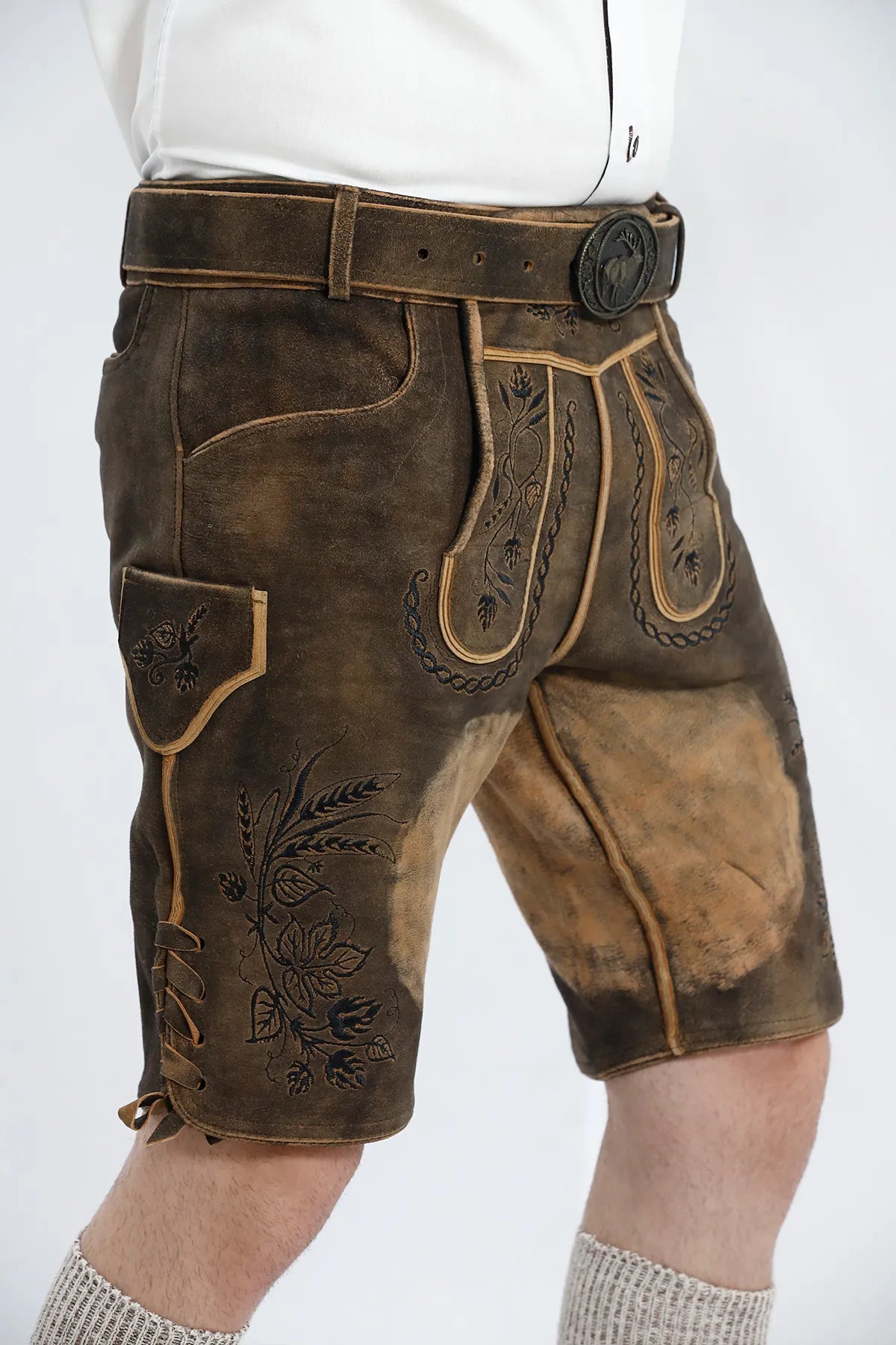 Lederhosen Men with Closeup Details