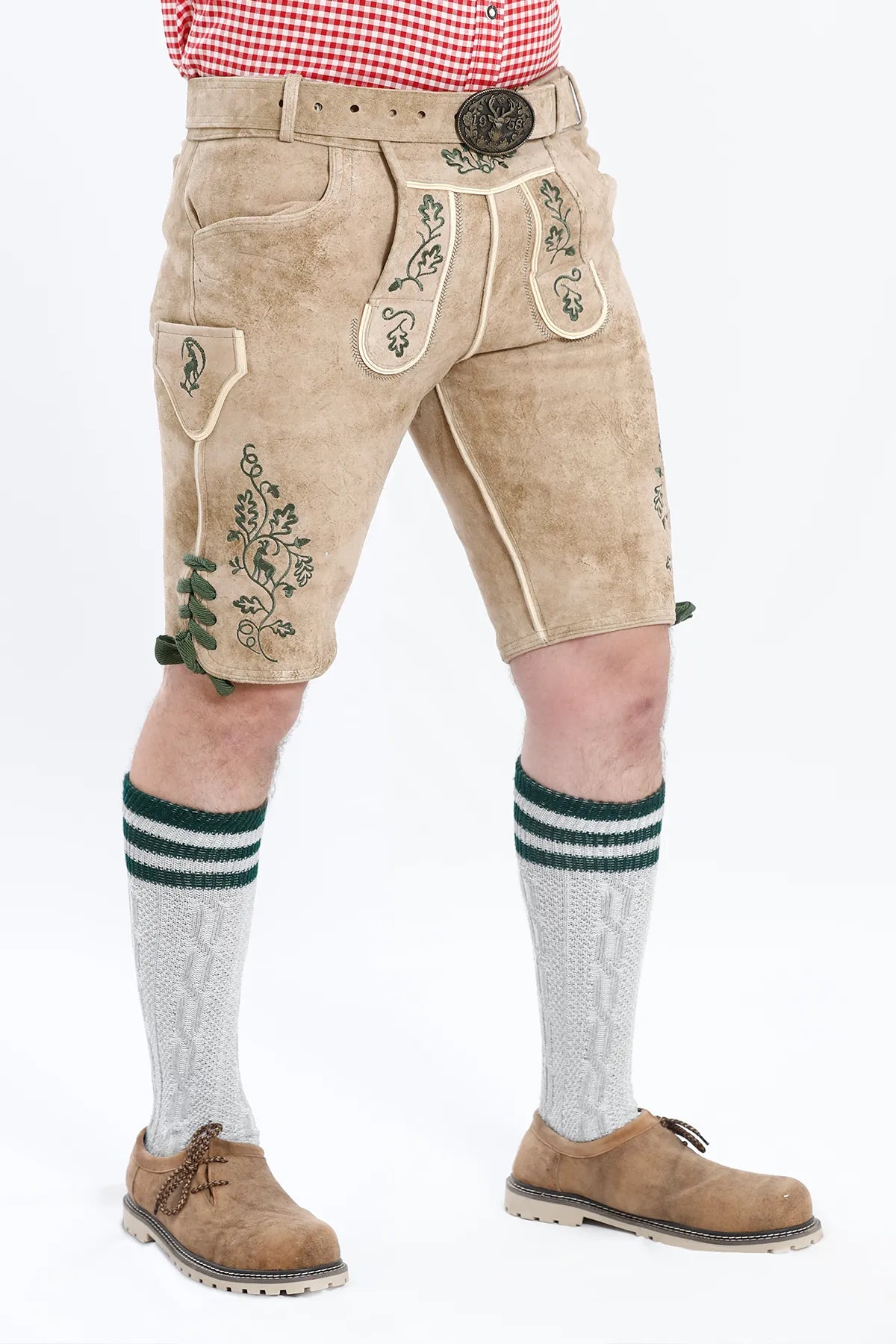 Handcrafted Oktoberfest Lederhosen in Pearly White