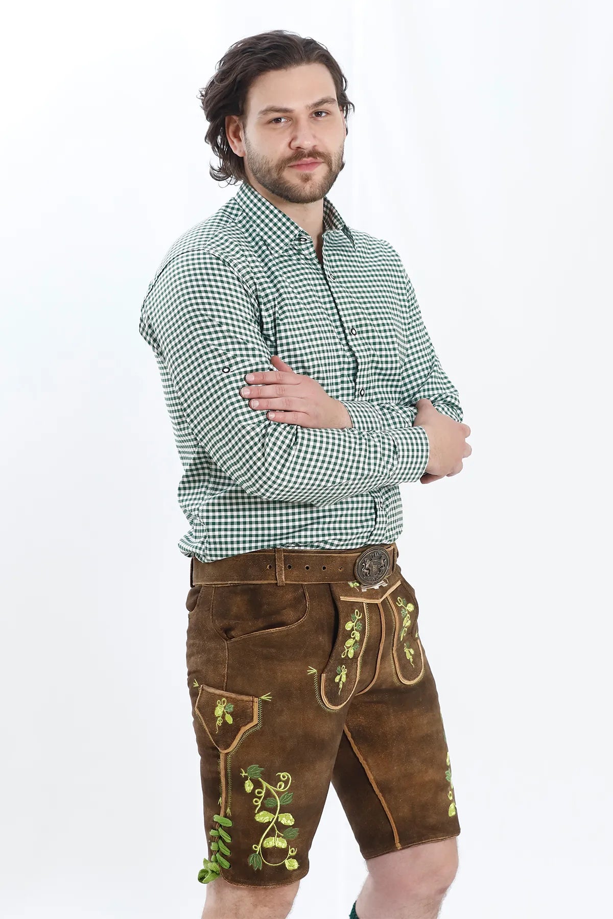 Forest Brown Bavarian Men's Lederhosen