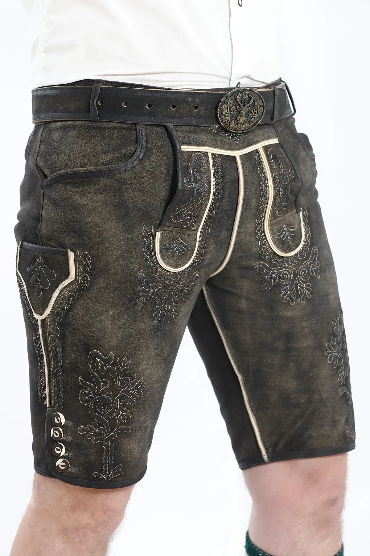 Lederhosen Men with Closeup Details