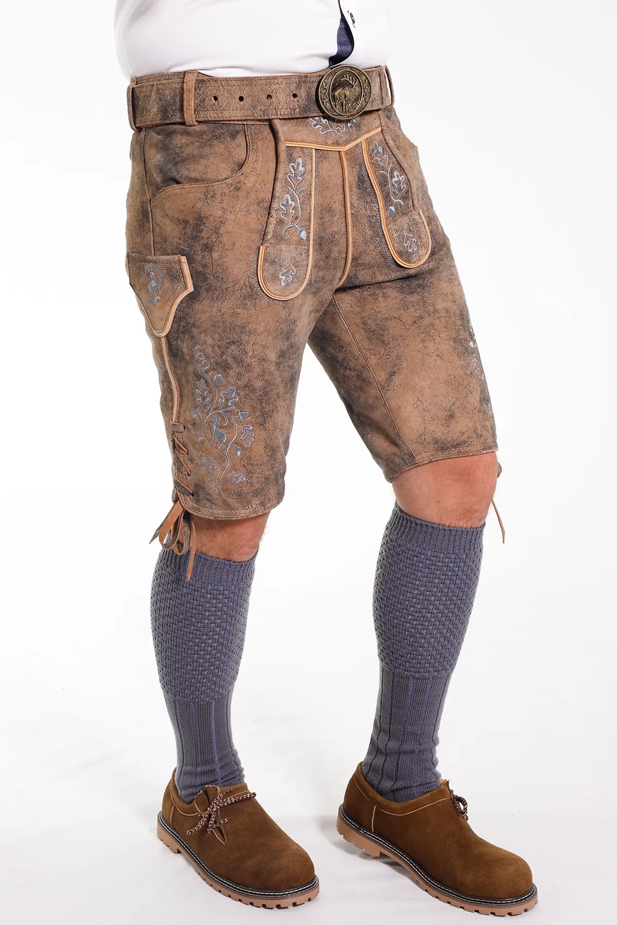 Premium Oktoberfest Lederhosen Men Rustic Brown
