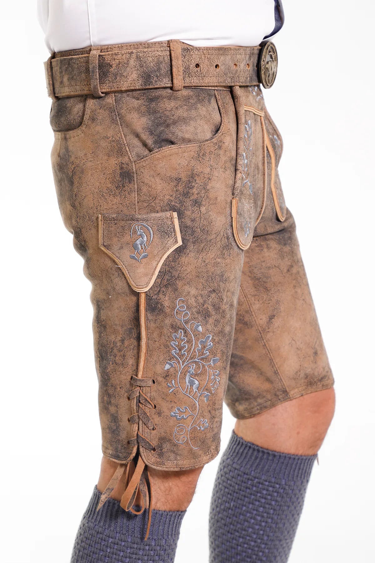 Premium Oktoberfest Lederhosen Men Rustic Brown