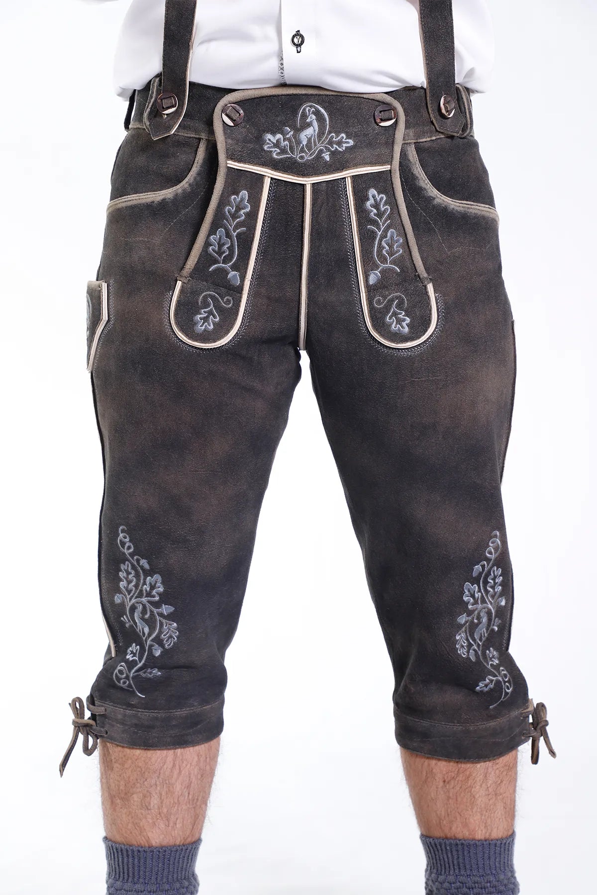 Classic Handcrafted Bundhosen in Dark Gray