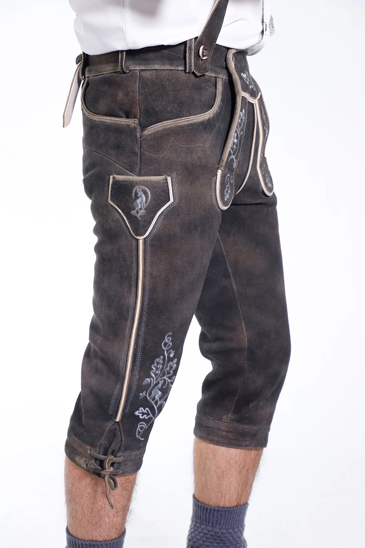 Classic Handcrafted Bundhosen in Dark Gray