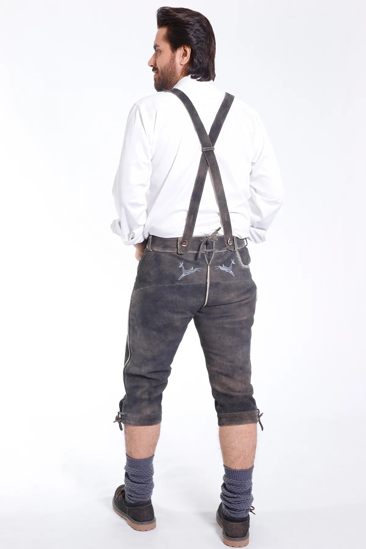 Classic Handcrafted Bundhosen in Dark Gray