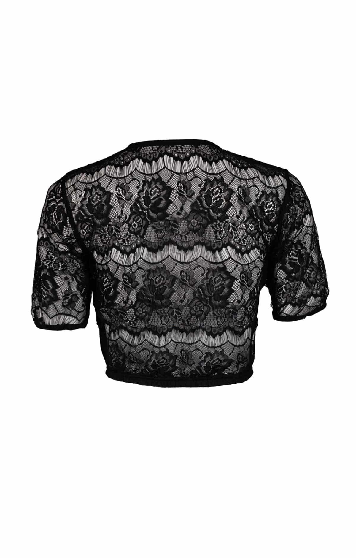 Ribbon-Tied Black Feminine Dirndl Blouse