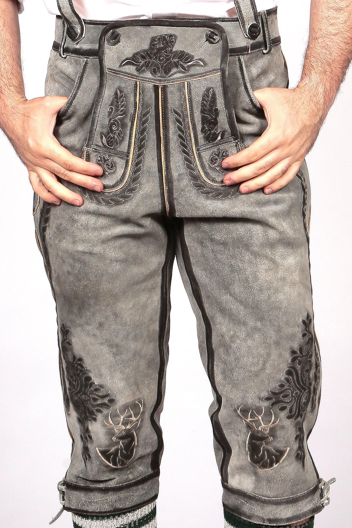 Bavarian Classic Long Bundhosen Gray