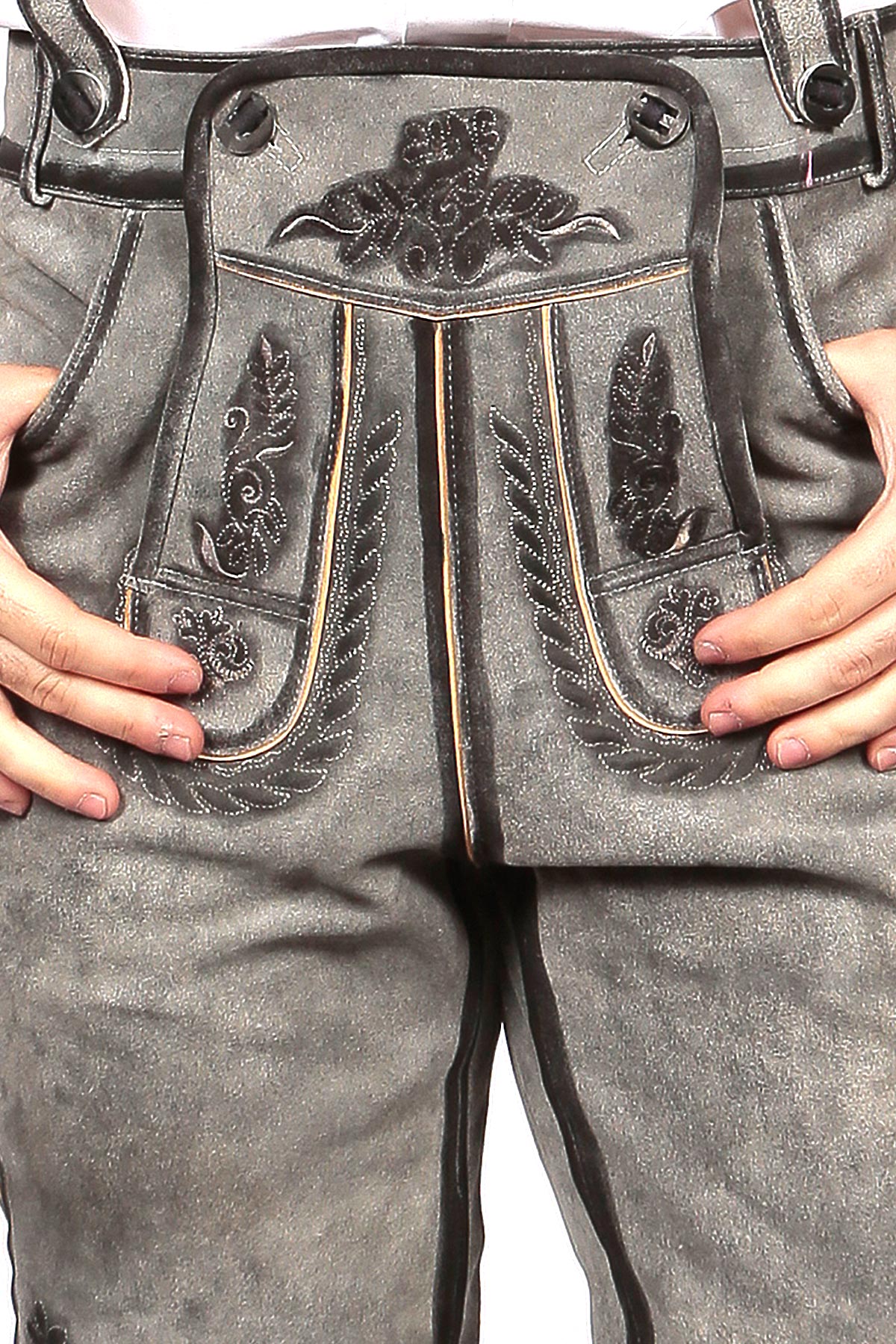 Bavarian Classic Long Bundhosen Gray