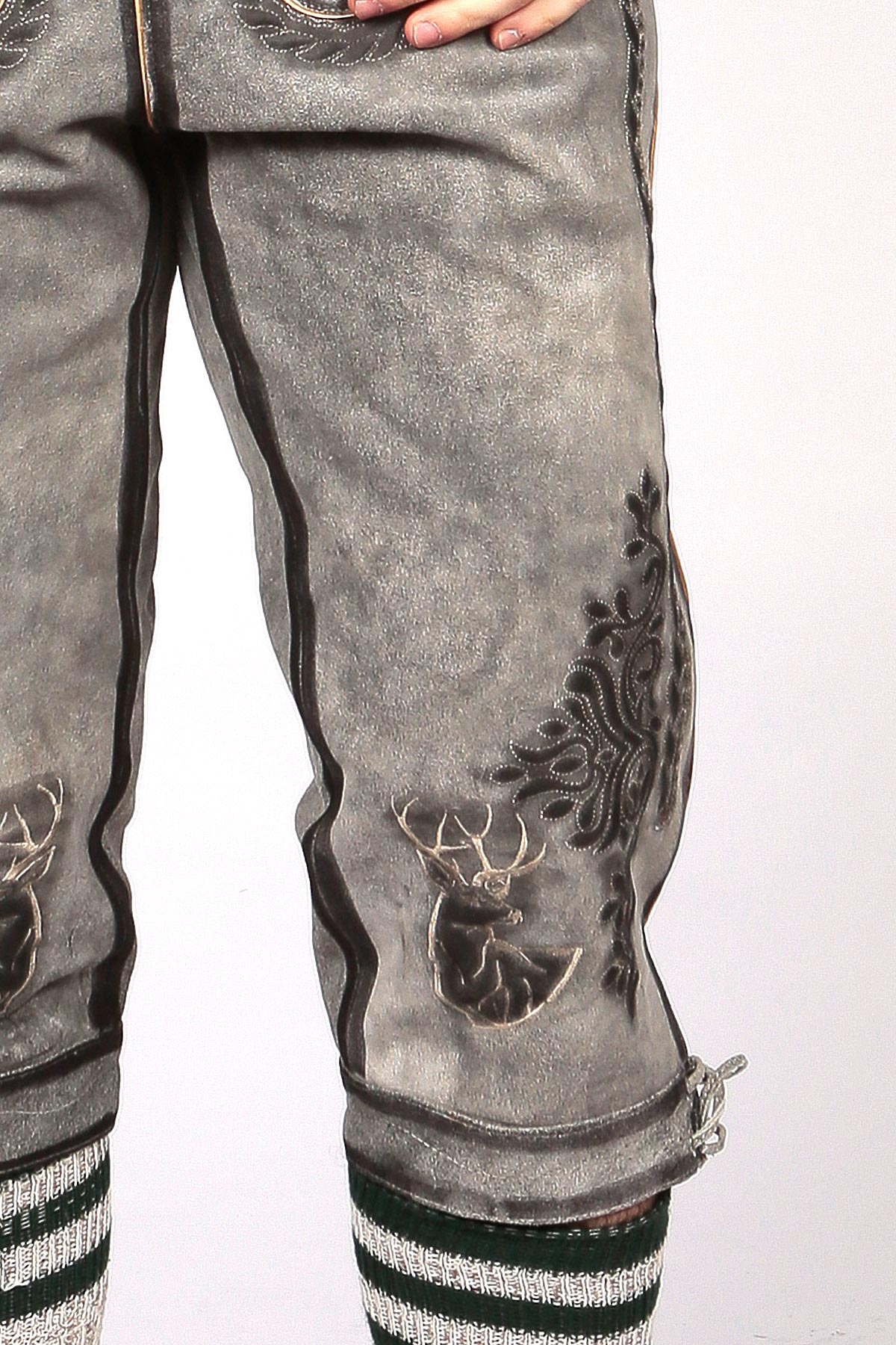 Bavarian Classic Long Bundhosen Gray