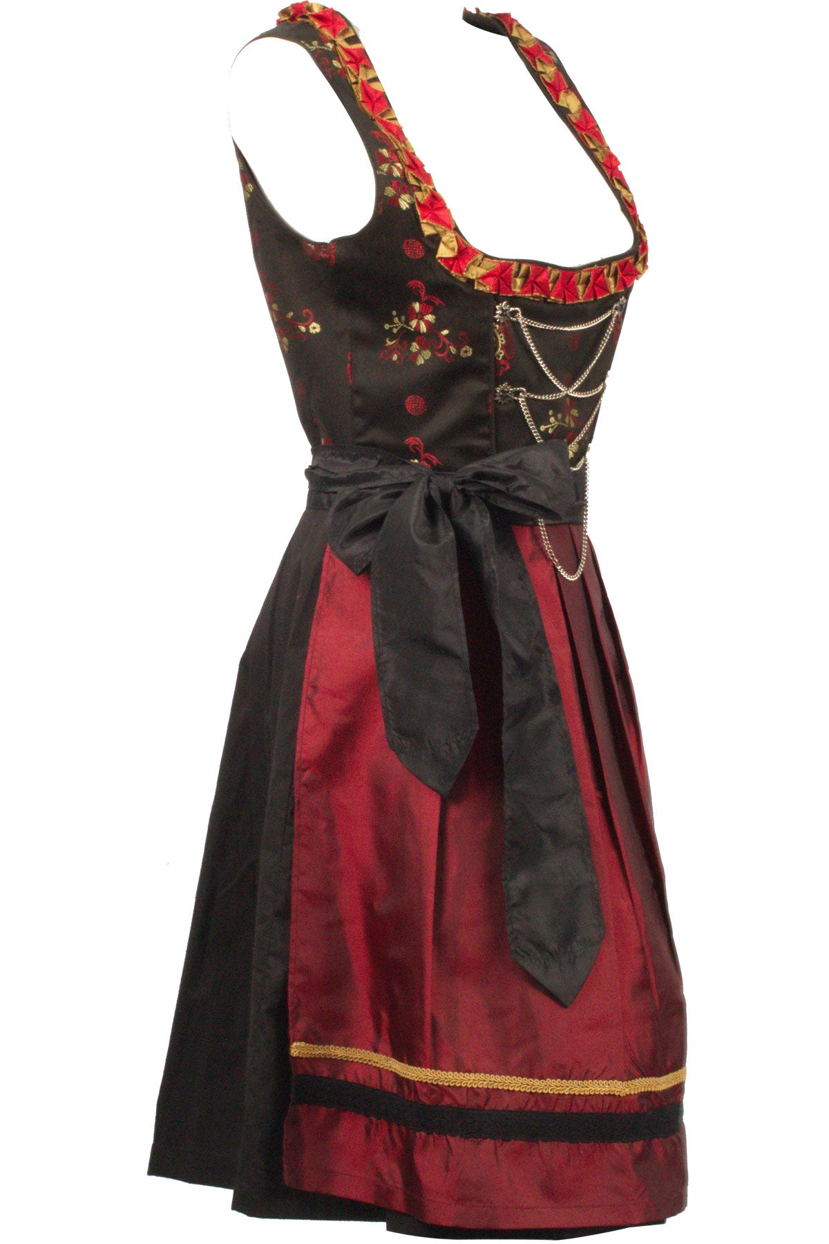 Bavarian Maroon Dirndl Dress Bruna Red