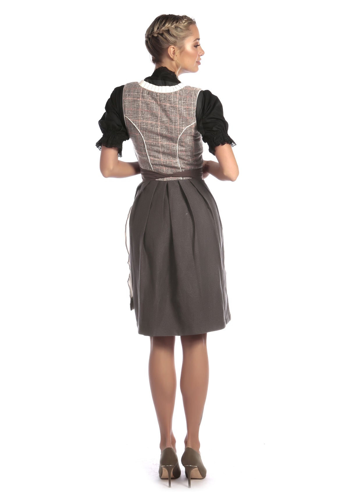 Traditional Checkered White Grey Dirndl