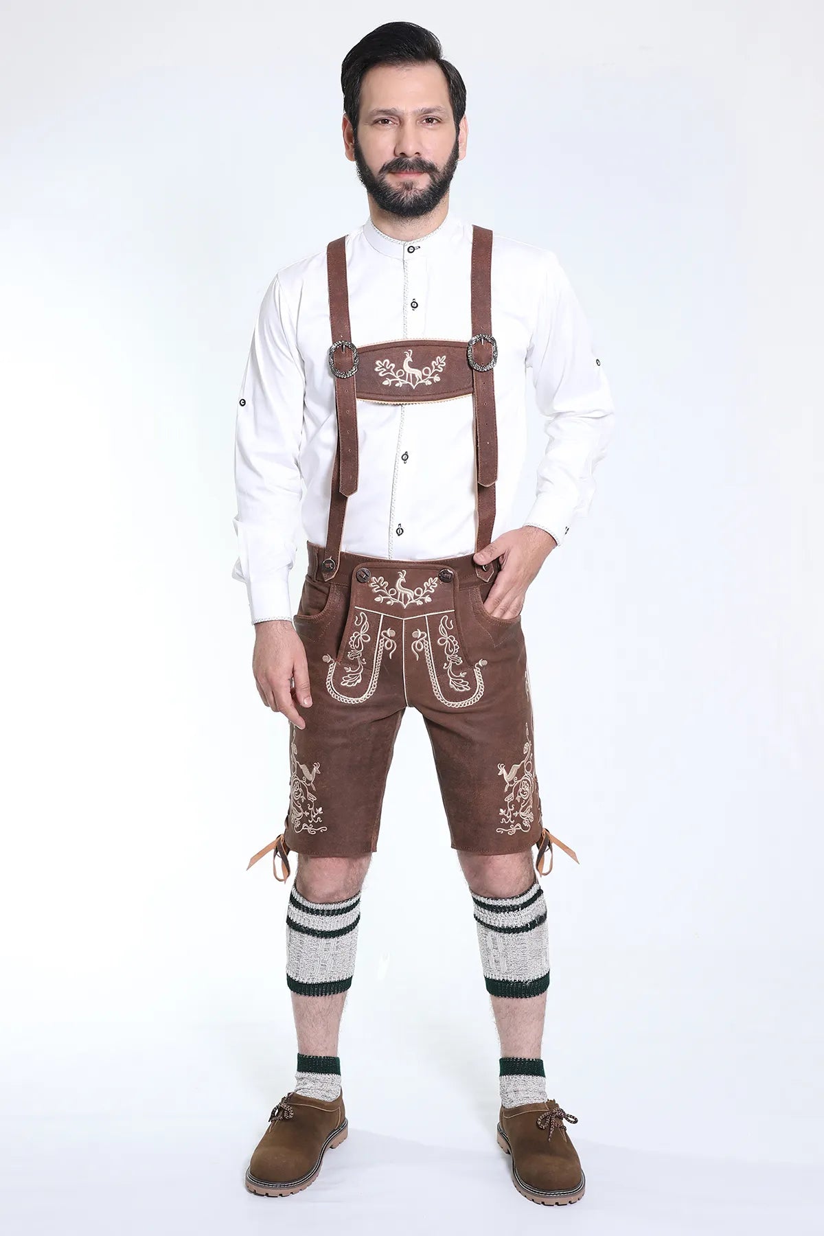 Authentic Lederhosen for Men with matching suspenders