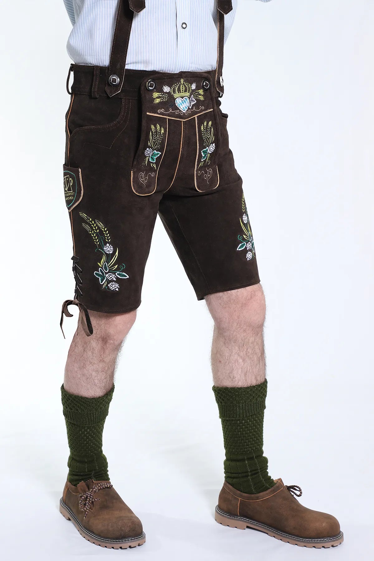 Bavarian Herren Lederhosen Dark brown