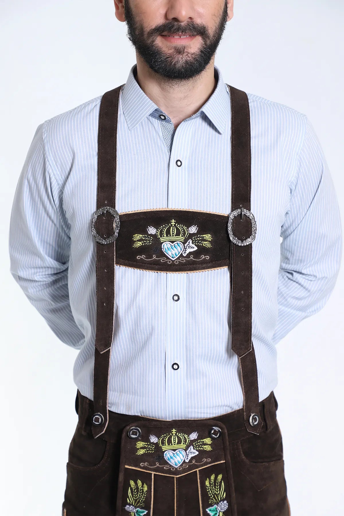 Bavarian Herren Lederhosen Dark brown