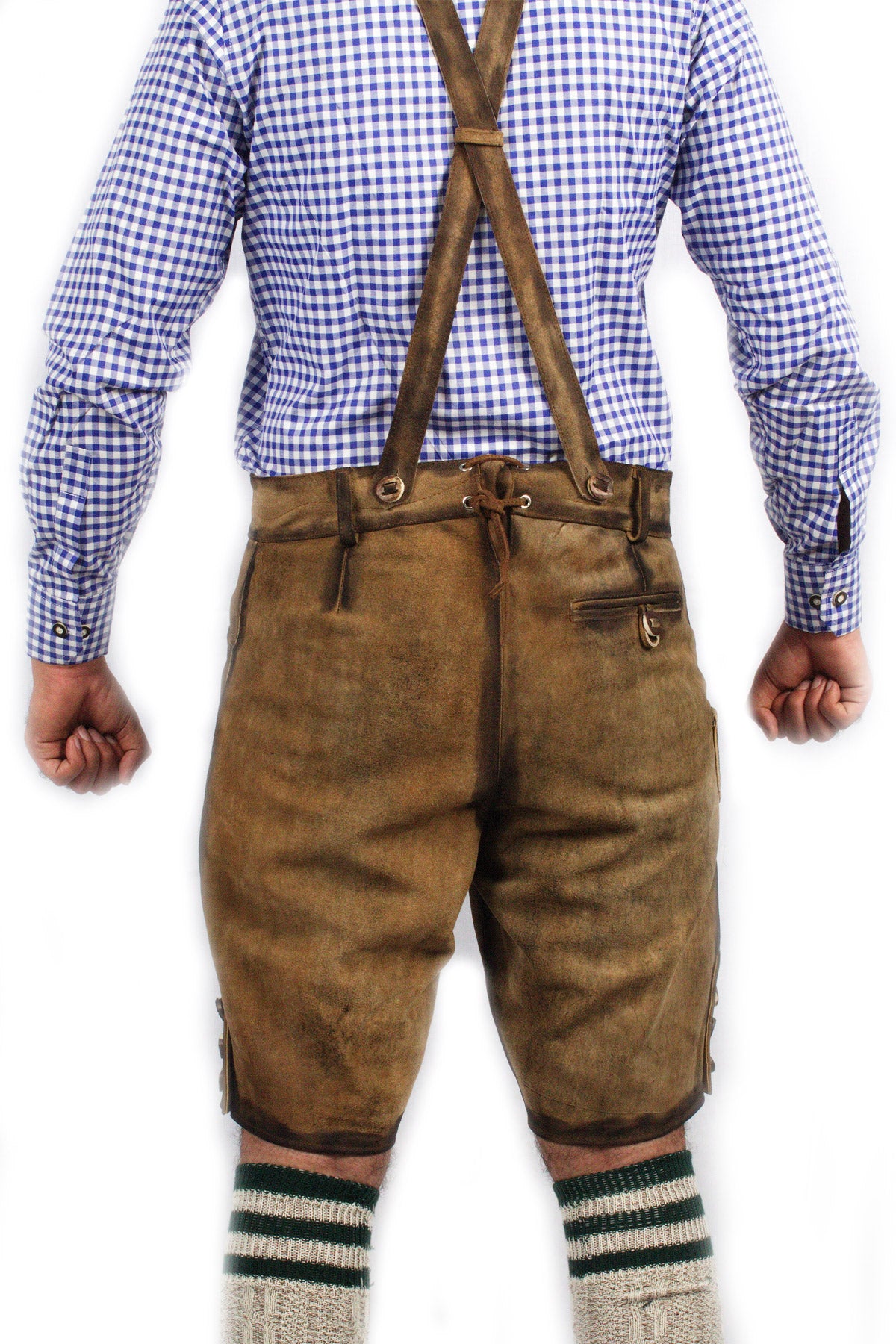 Trachten Short Lederhosen Real Shaded Brown