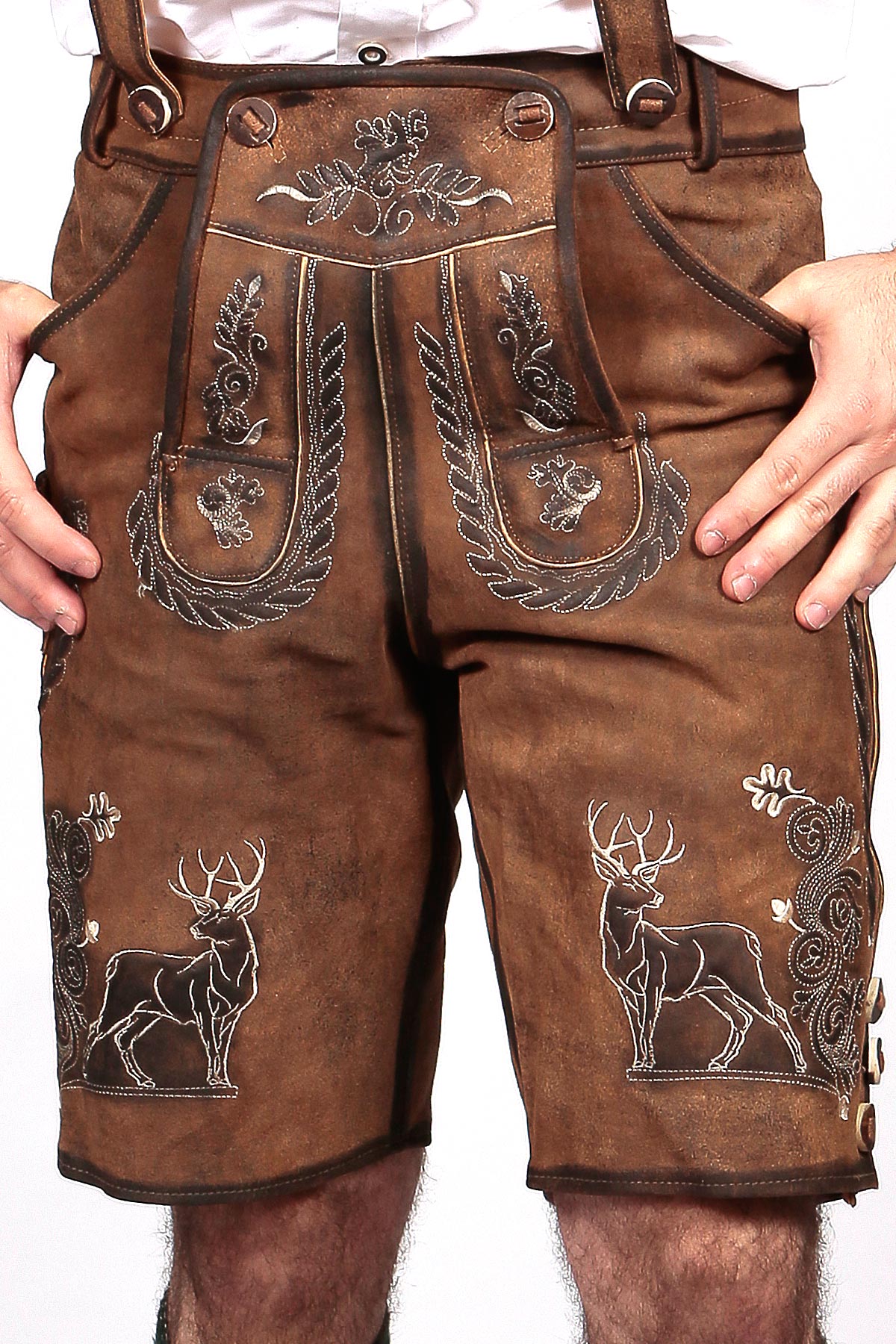 Trachten Short Lederhosen Dark Wild Brown