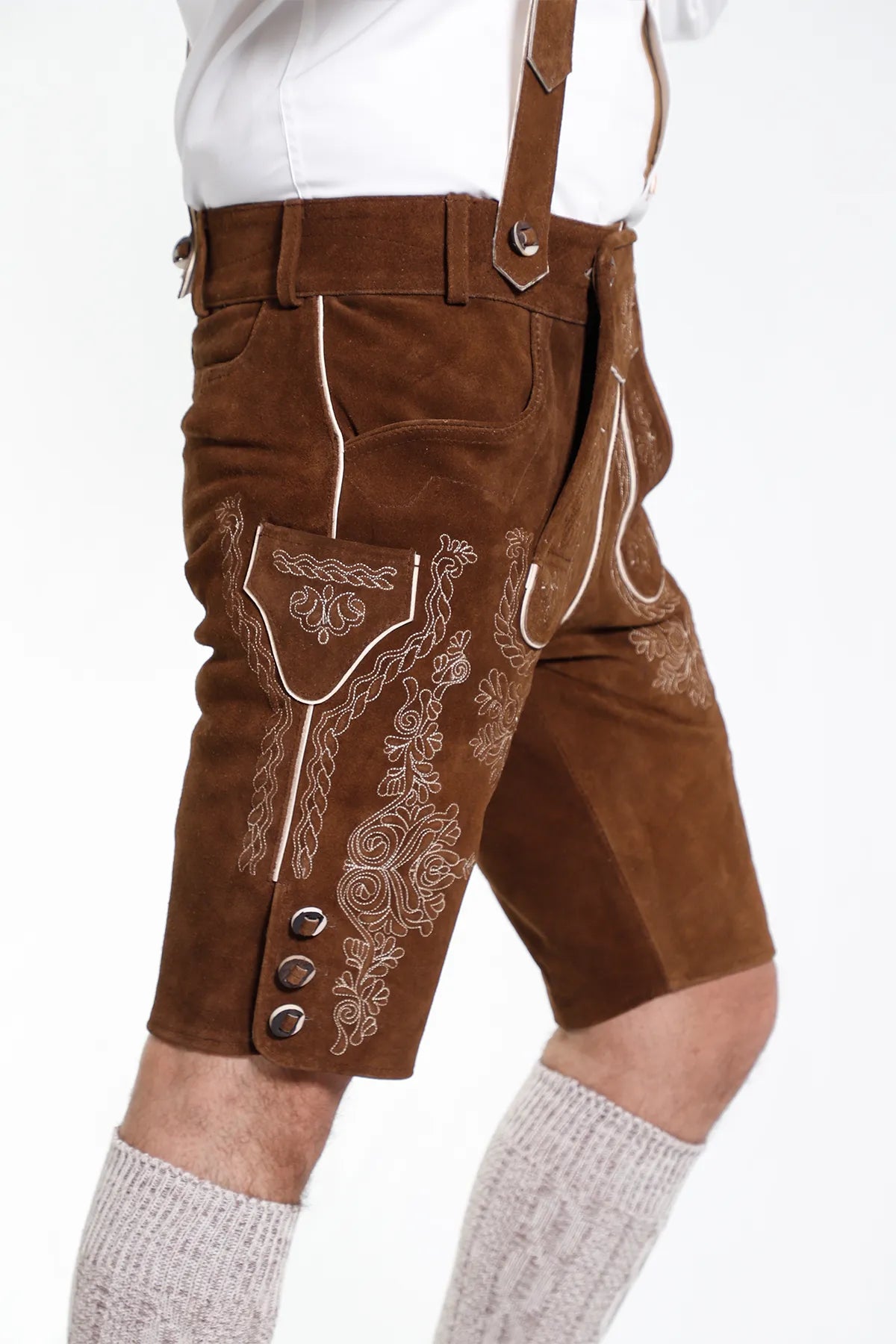 Classy Finished Bavarian Lederhosen Tan Brown