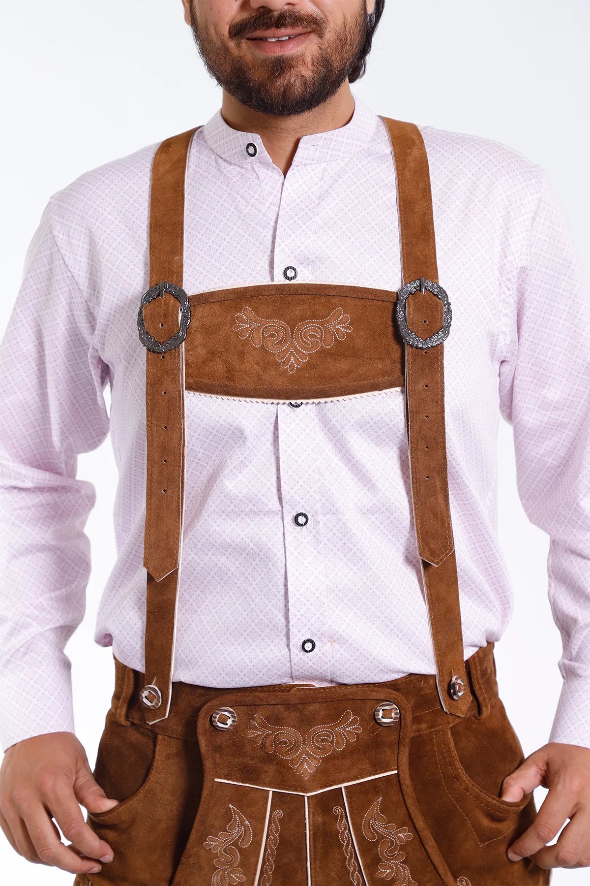 Genuine Bavarian Lederhosen for Men Hazelnut Brown