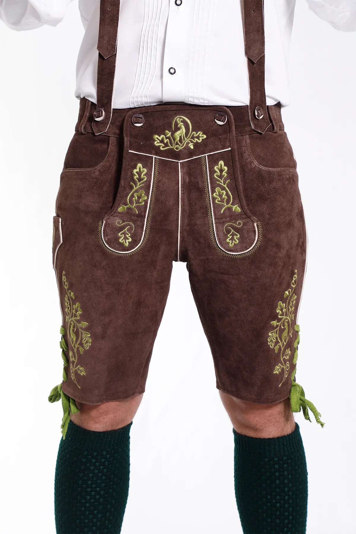 Classic Walnut Brown Lederhosen Attire Set
