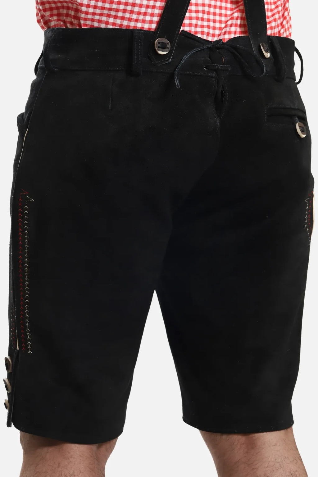 Men's Black Adler-Design Lederhosen with Suspenders