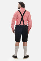 Men's Black Adler-Design Lederhosen with Suspenders