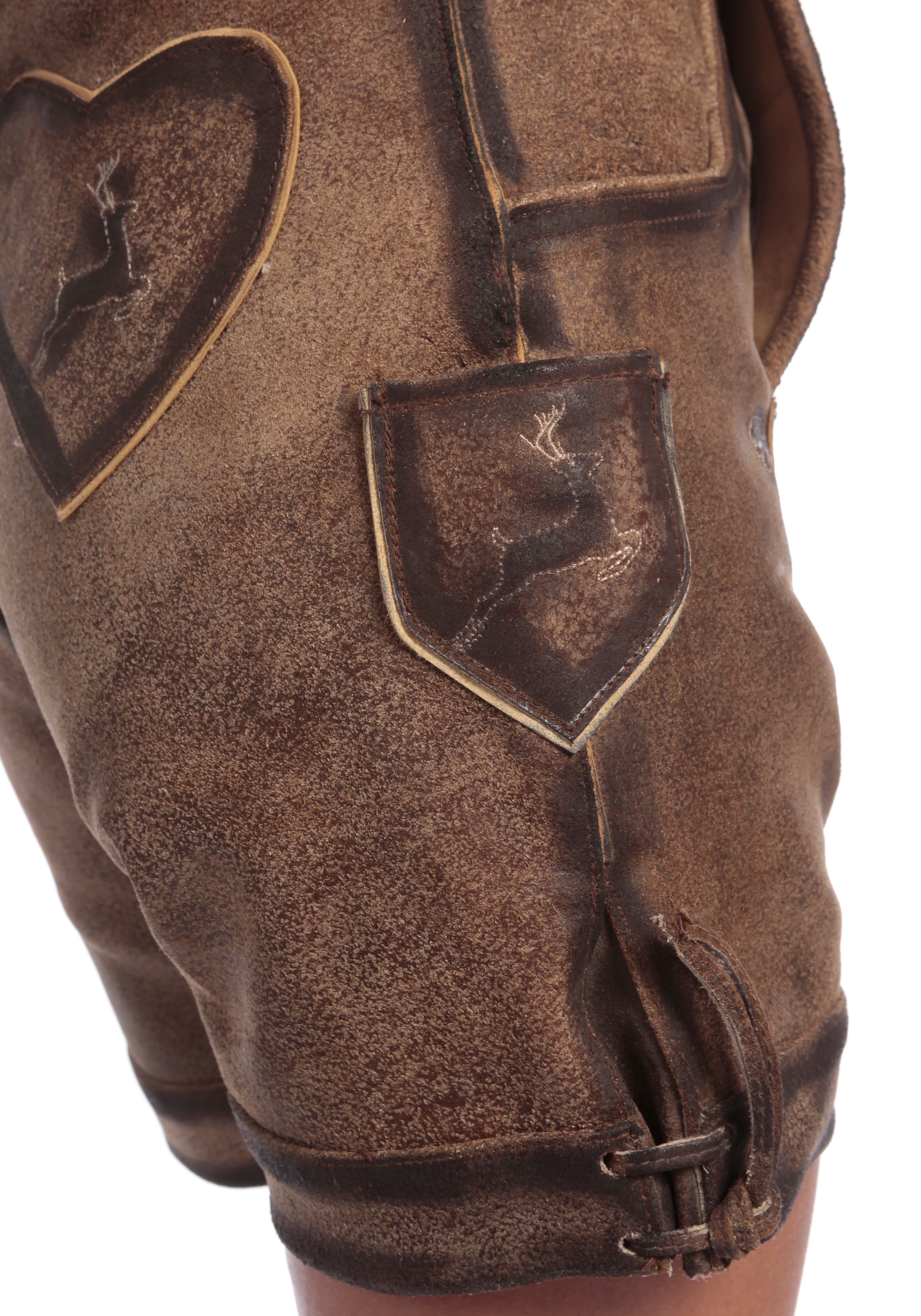 Embroidered Lederhosen for Women Coffee Brown