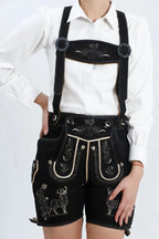 German Women's Lederhosen with Black Alpine Flair