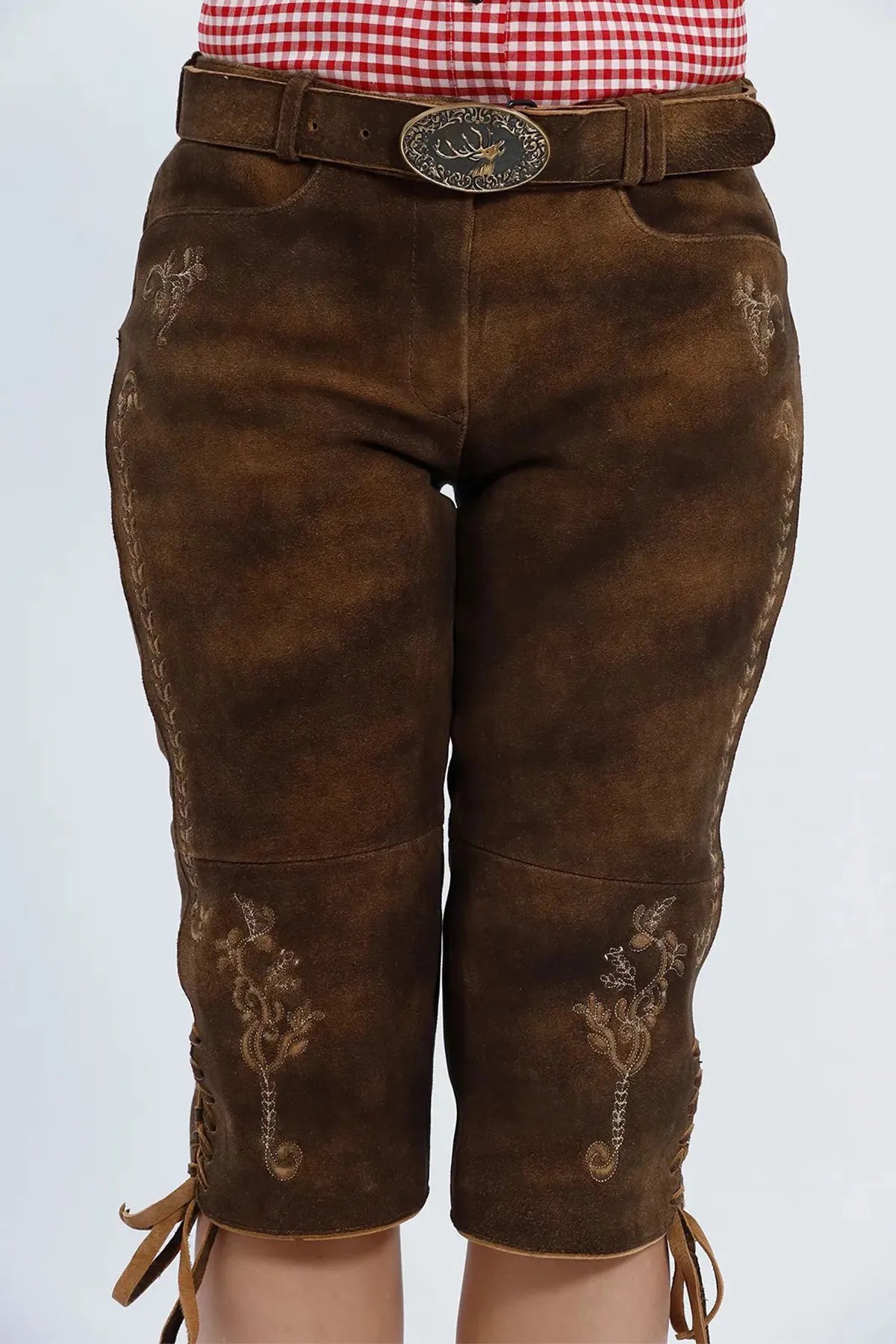 Delicate Embroidered Women Long Lederhosen