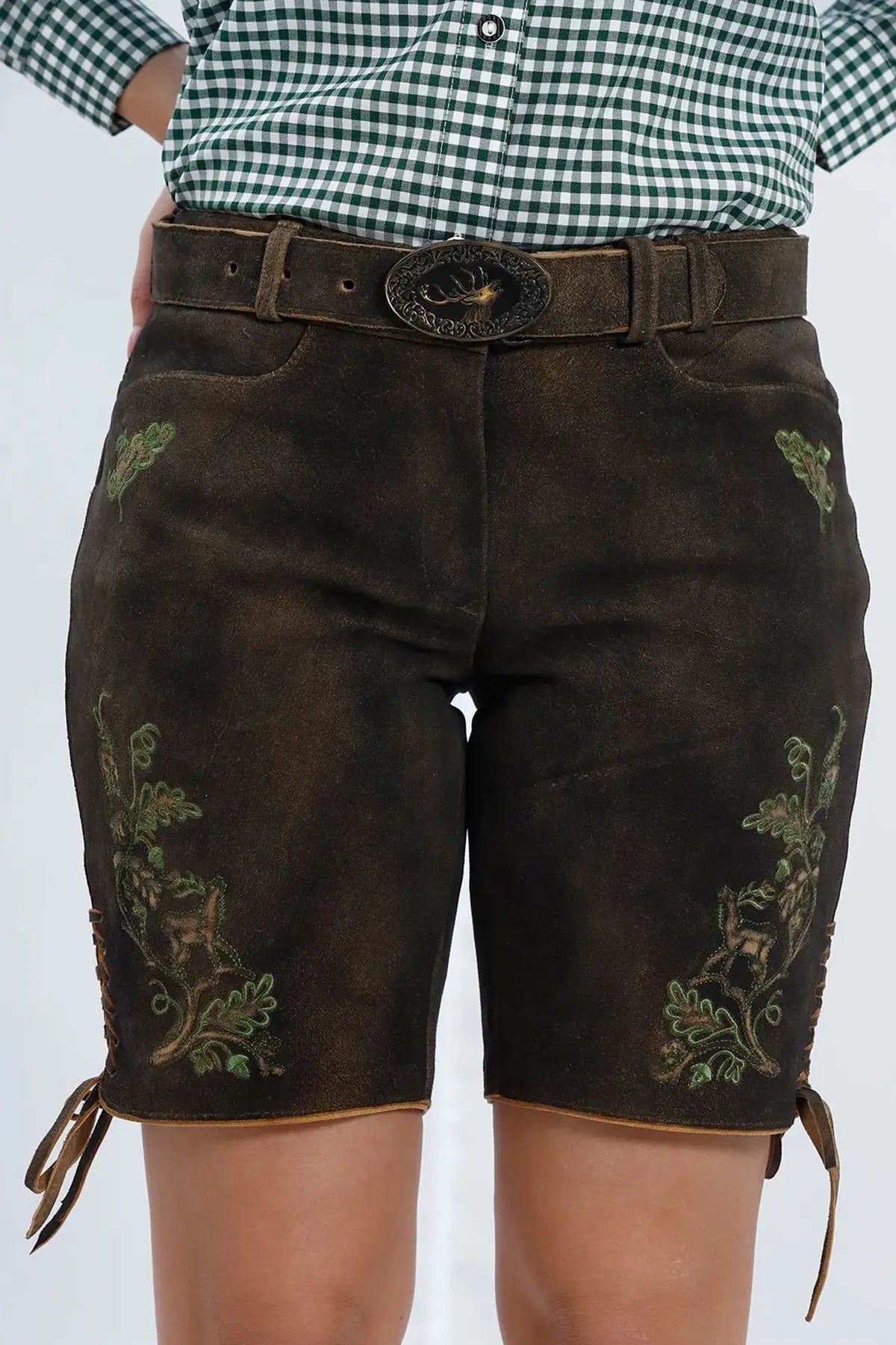 Bavarian Beauty - Female Lederhosen with Majestic Deer Design