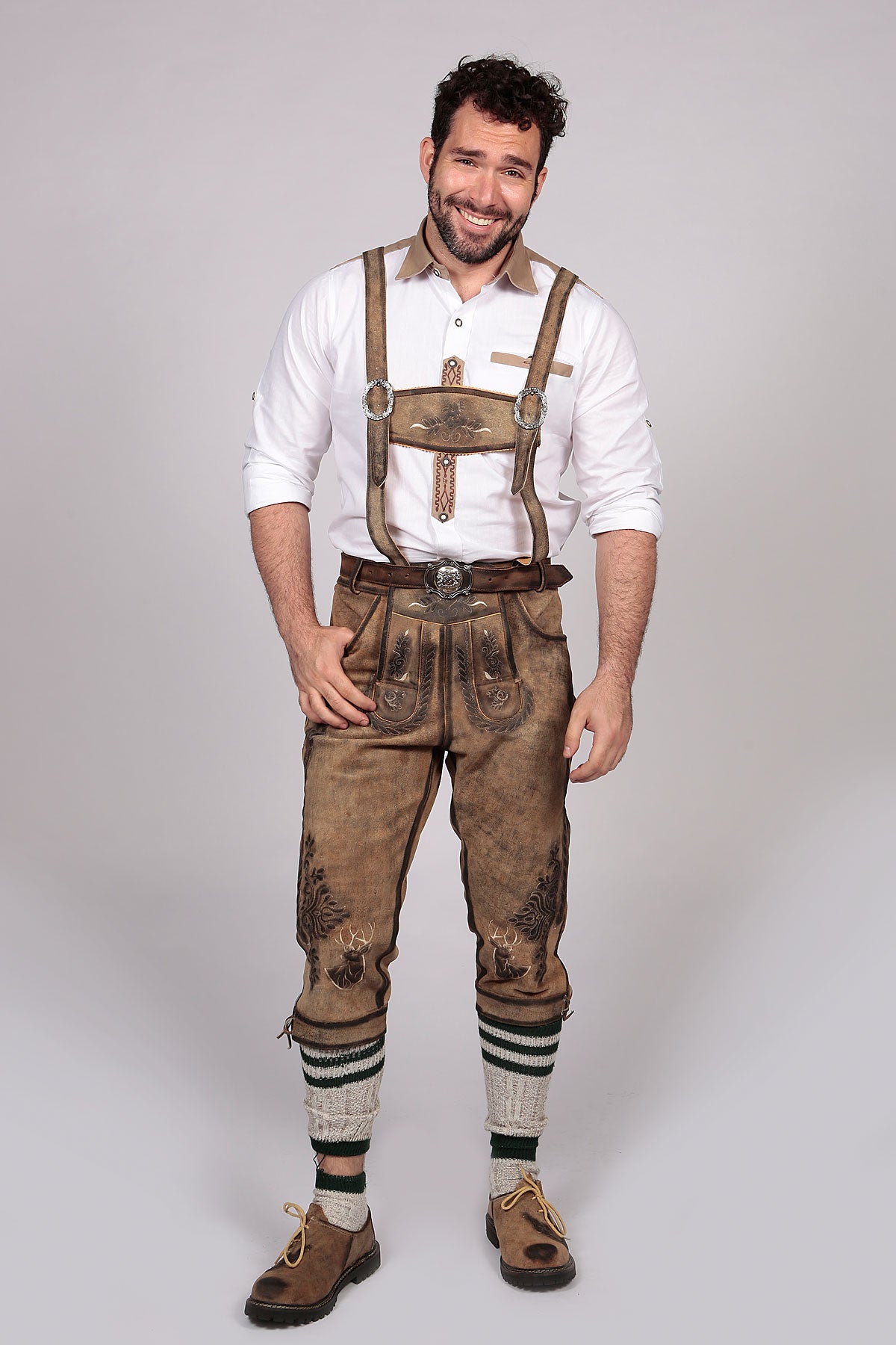 Bavarian Classic Long Bundhosen Brown