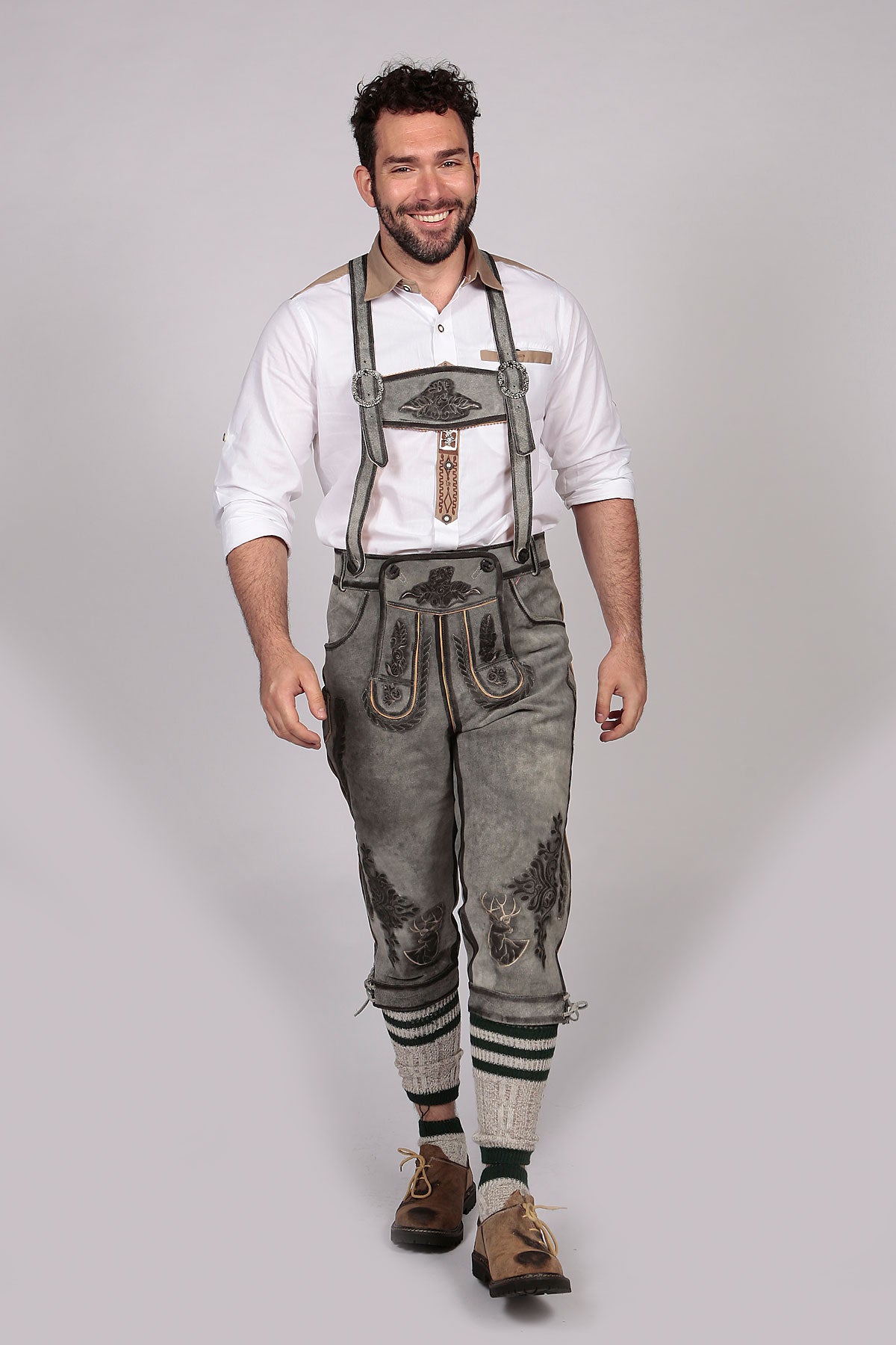 Bavarian Classic Long Bundhosen Gray