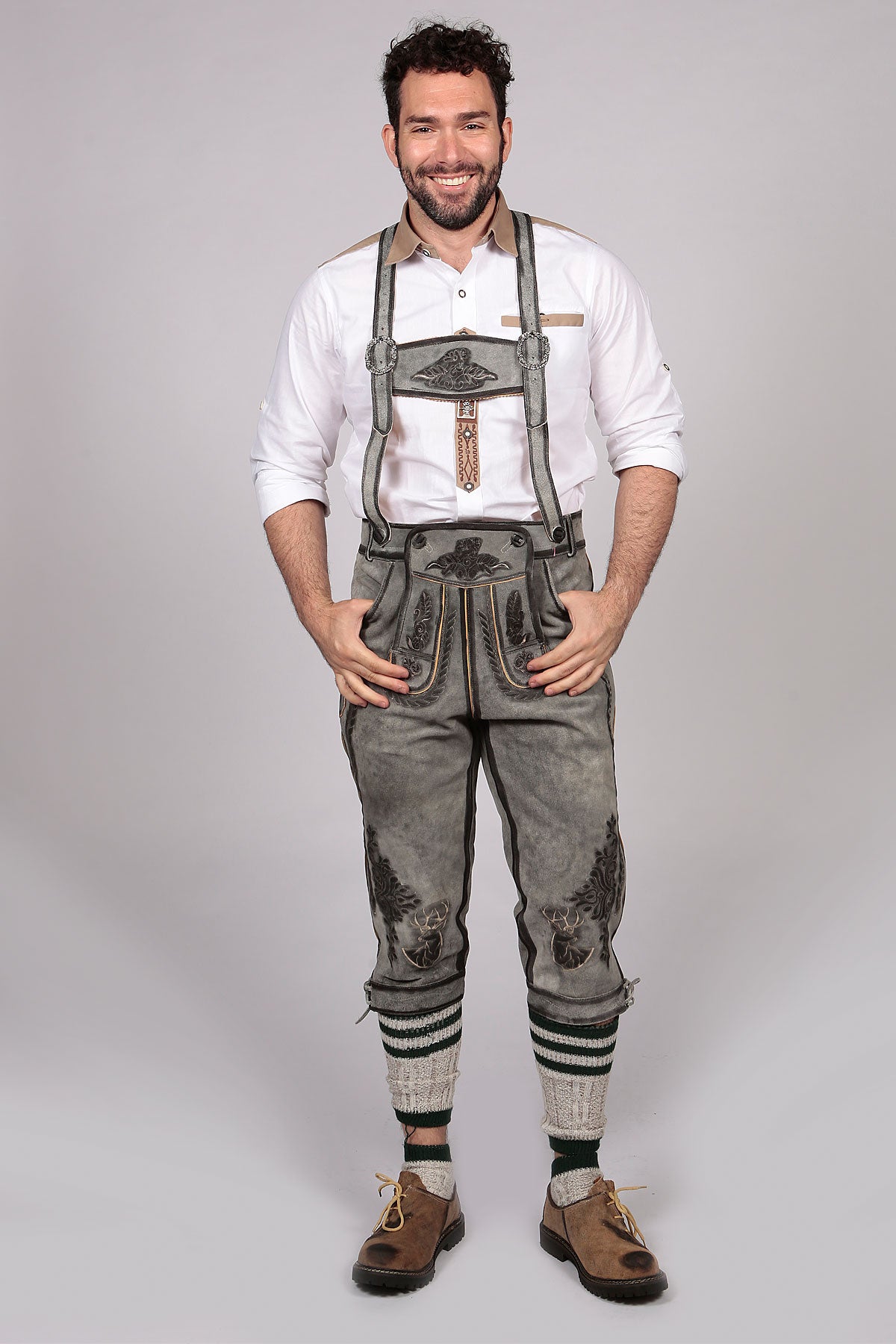 Bavarian Classic Long Bundhosen Gray